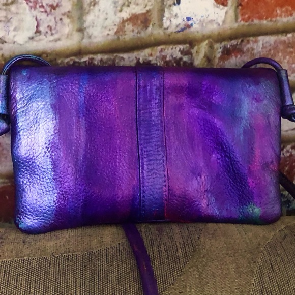 Americana By Sharif Metallic Multi Color Soft Lthr Customized Cross Shoulder Bag - Picture 3 of 15